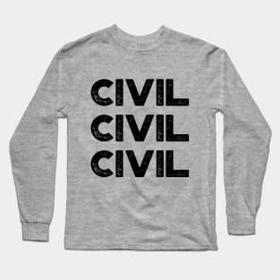 Civil Vintage Retro (Black) Long Sleeve T-Shirt